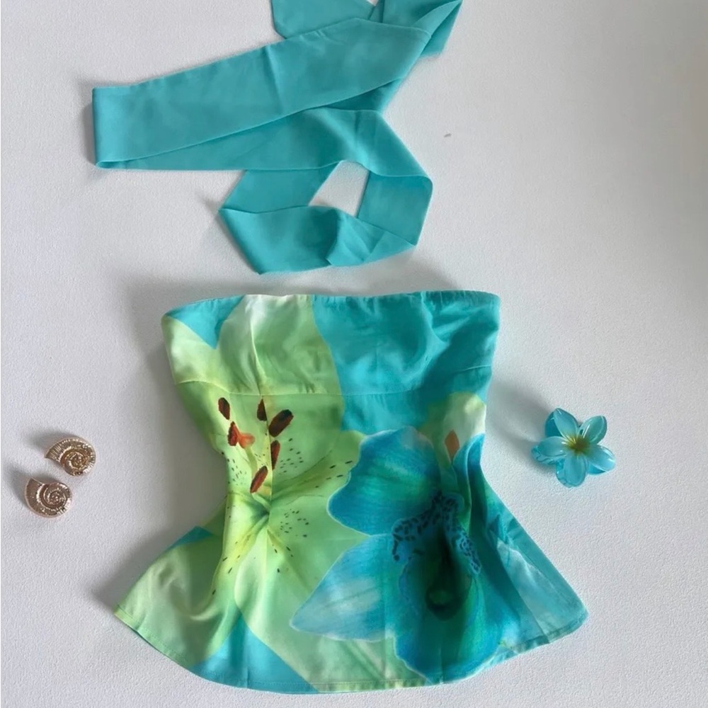 Peppermayo strapless top blue